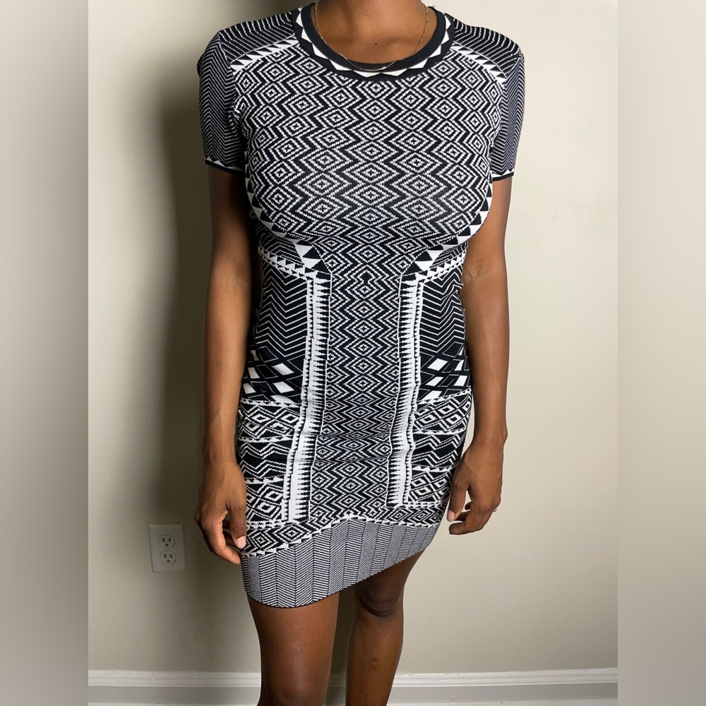 Felicity & CoCo Black & White Print Dress